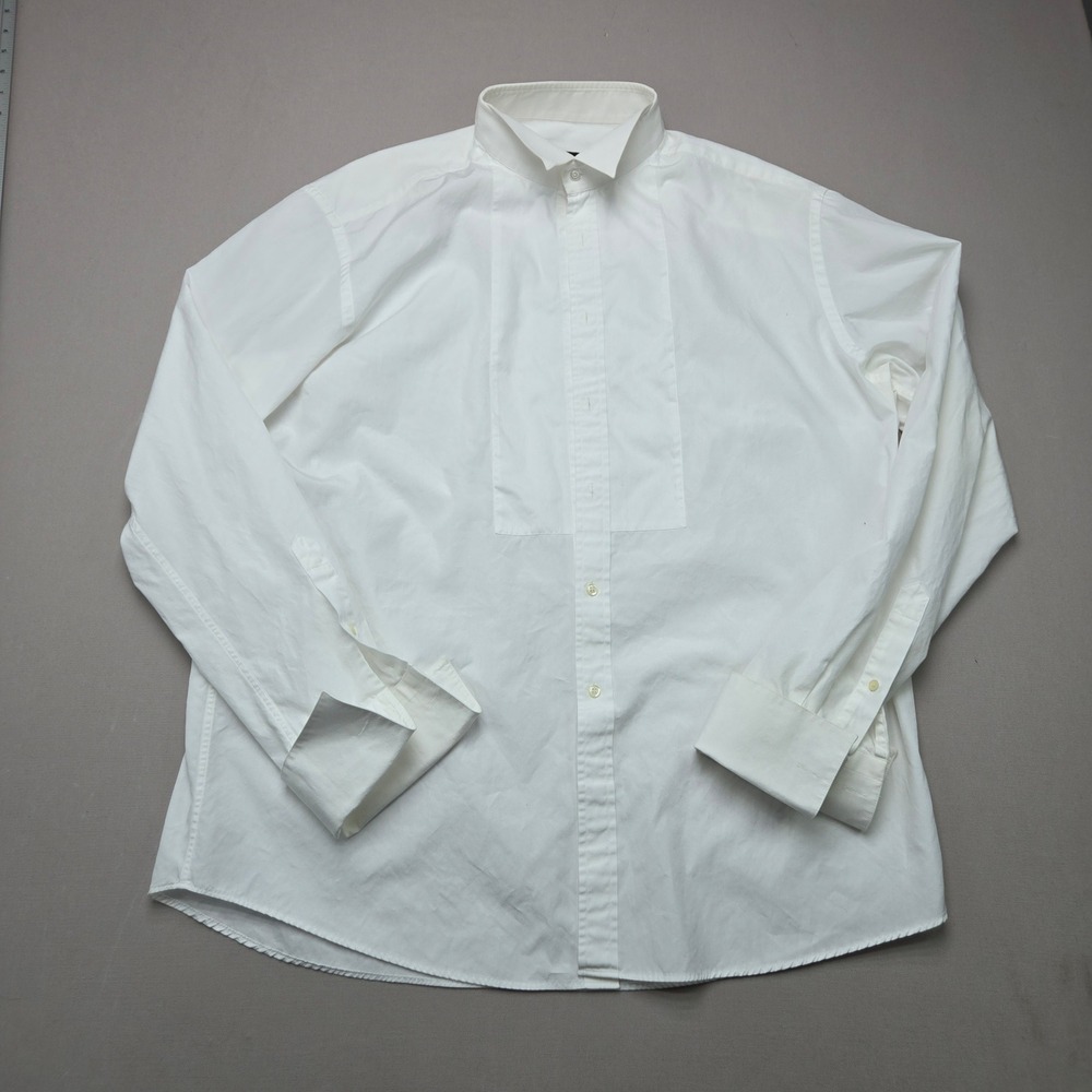 Hugo Boss Tuxedo Shirt Pique Bib Wing Collar White Mens 17.5 44